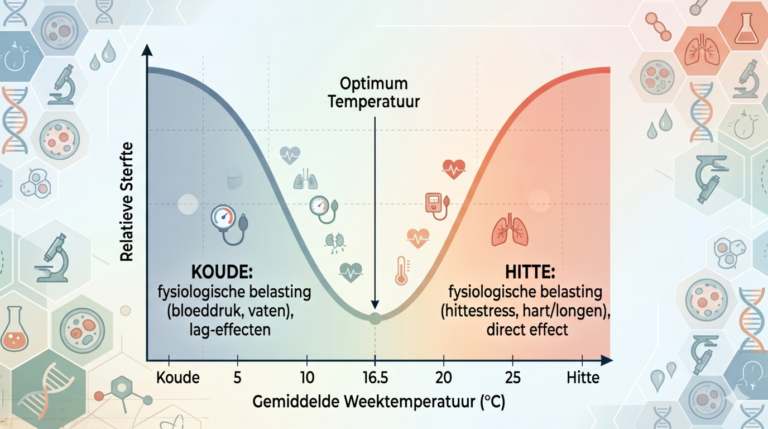 Van correlatie naar causaliteit: hoe temperatuur de sterfte beïnvloedt — mechanismen, lag-effecten en limieten van het bewijs